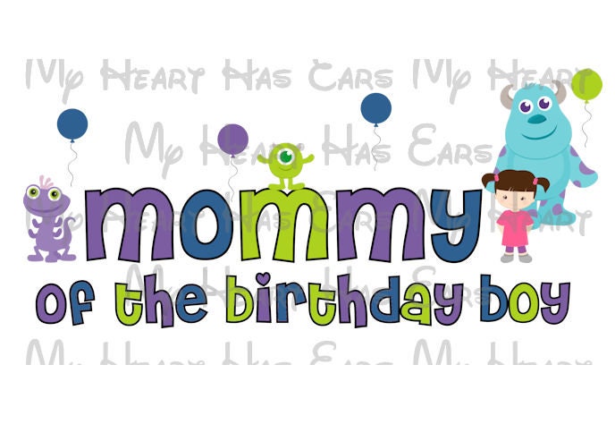 Monsters Inc birthday boy image png digital file sublimation print t-shirt design