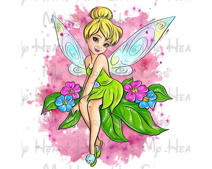 Tinkerbell Tink fairy watercolor pixie dust image png digital file sublimation print t-shirt design