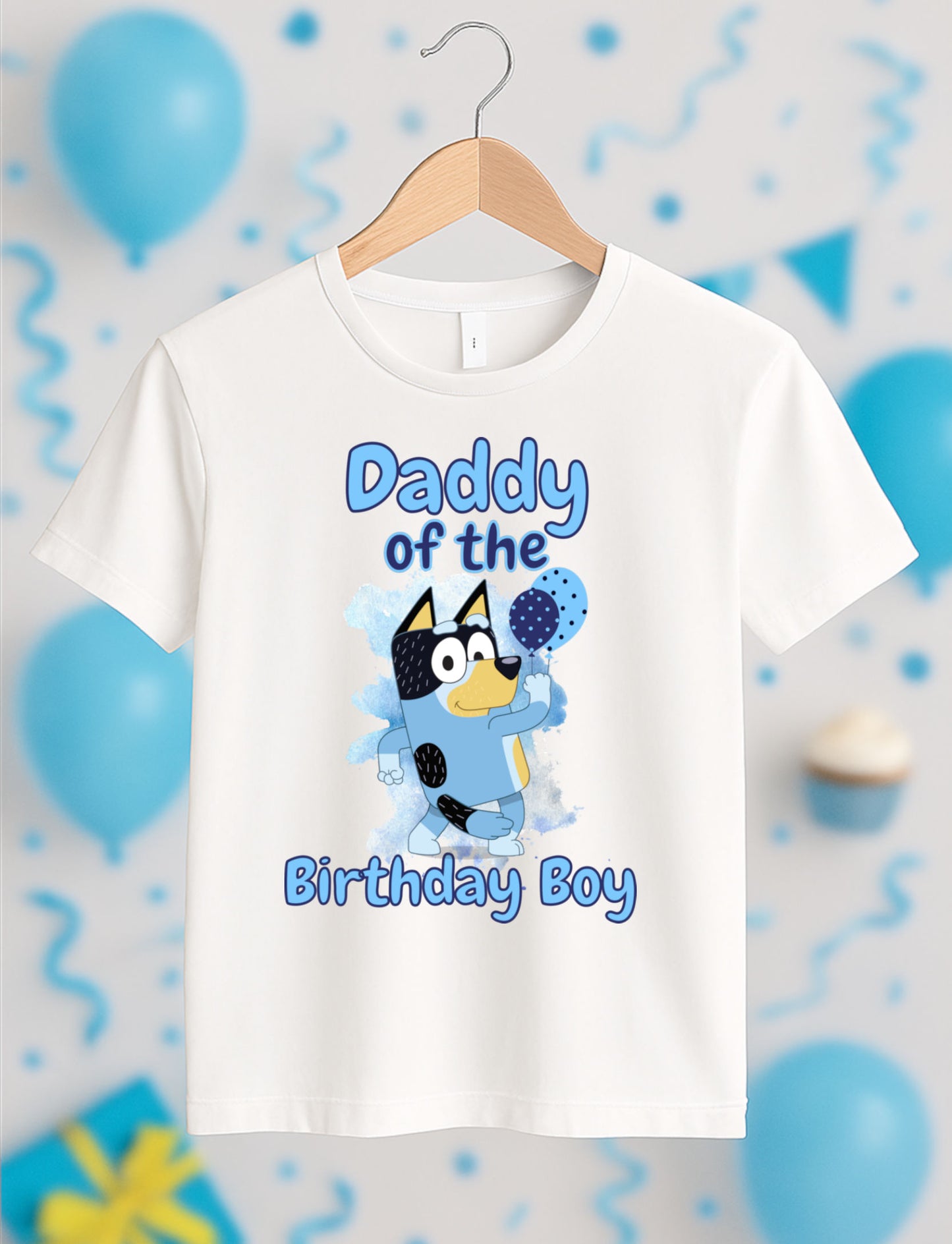 Daddy of the Birthday Boy PNG Bluey Style Matching Family Birthday Shirt Design High‑Quality Sublimation PNG