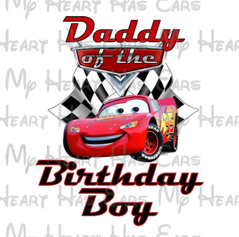 Cars Lightning McQueen birthday image personalized ANY NAME NUMBER png digital file sublimation print t-shirt design