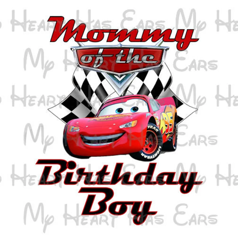 Cars Lightning McQueen birthday image personalized ANY NAME NUMBER png digital file sublimation print t-shirt design