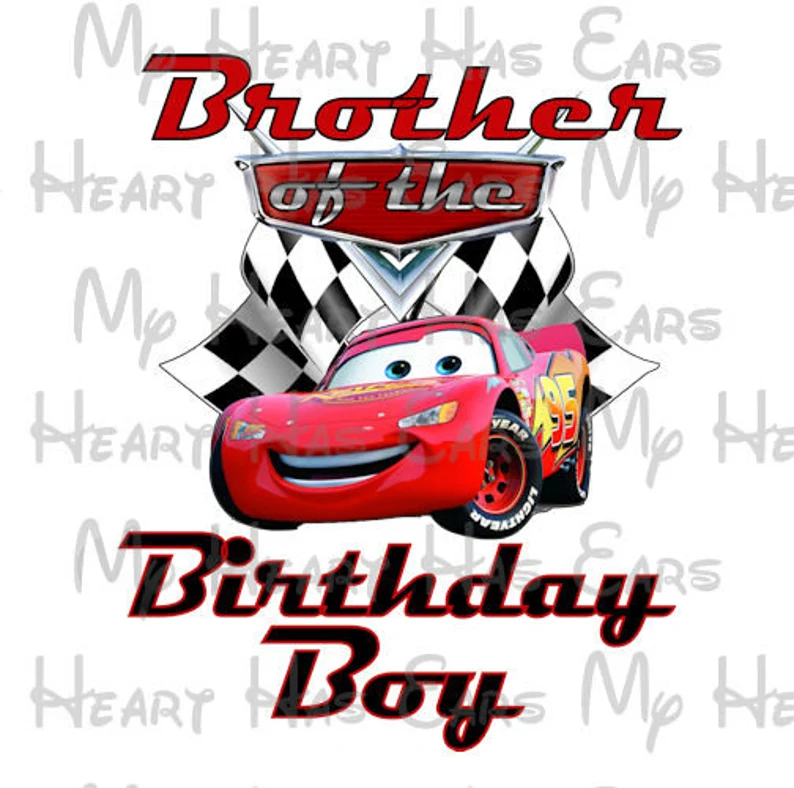 Cars Lightning McQueen birthday image personalized ANY NAME NUMBER png digital file sublimation print t-shirt design
