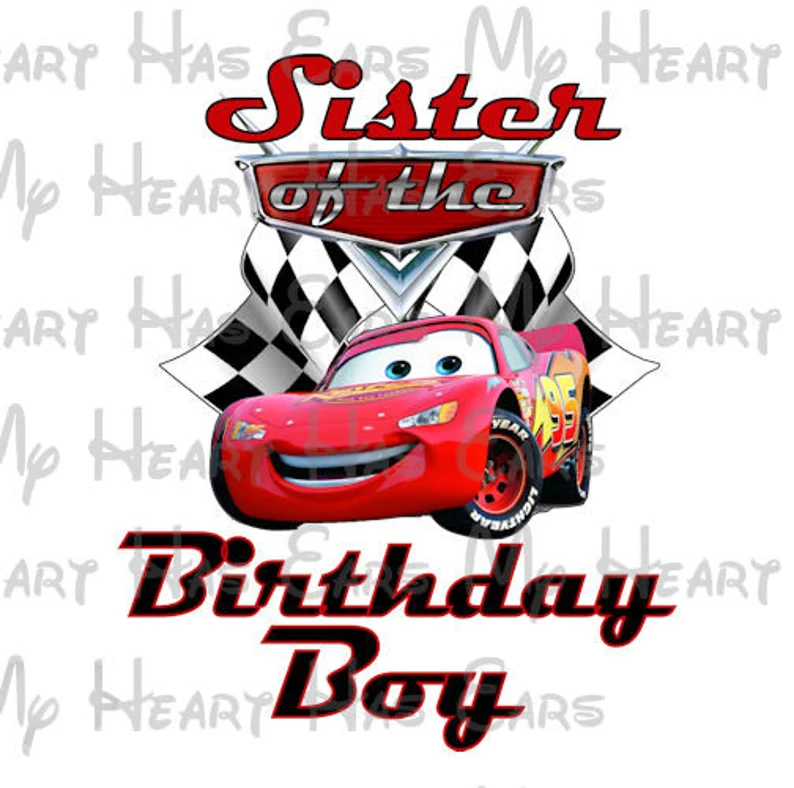 Cars Lightning McQueen birthday image personalized ANY NAME NUMBER png digital file sublimation print t-shirt design