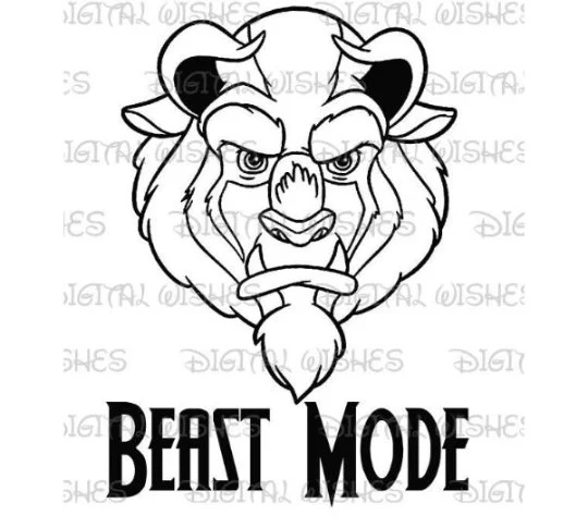 Beast mode Beauty and the beast image png digital file sublimation print decal t-shirt design