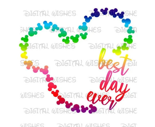 Best Day ever Mickey Mouse rainbow ears image png digital file sublimation print t-shirt design