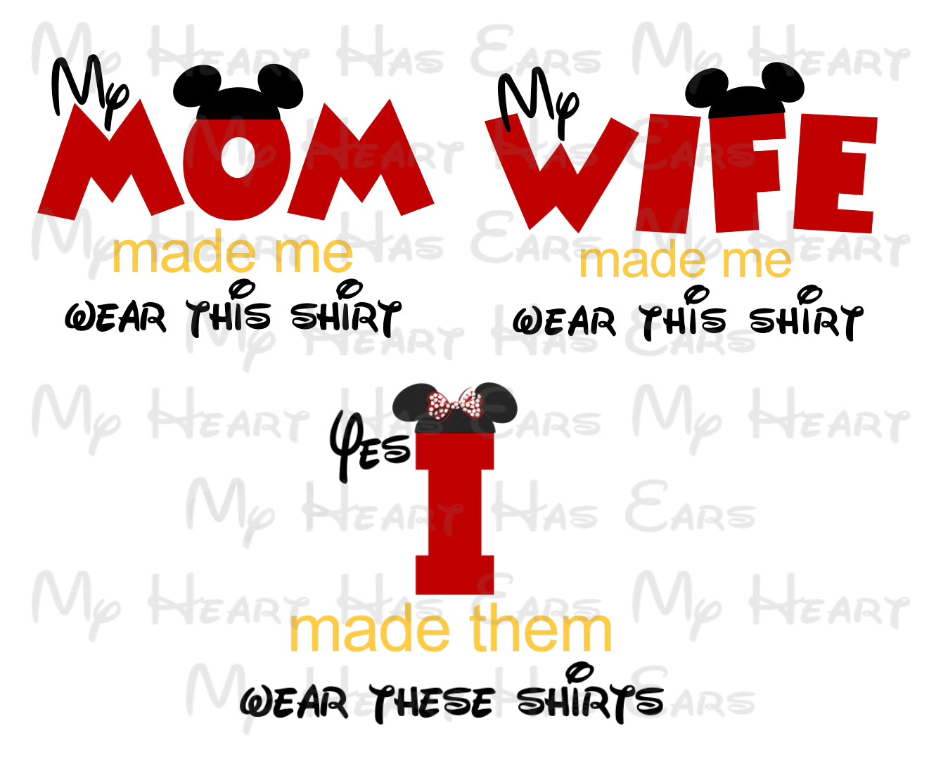 Disney Family Bundle I made them wear these shirts images png digital file sublimation t-shirt designs
