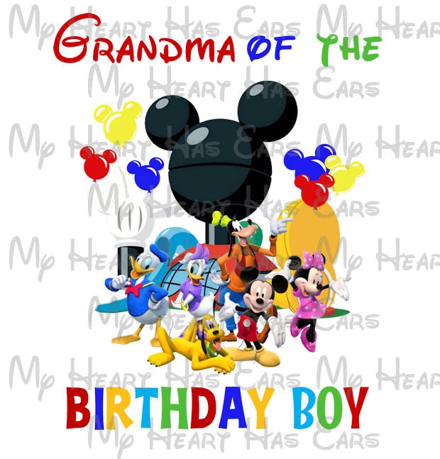 Mickey Mouse Clubhouse Grandpa of the Birthday Boy image png digital file sublimation print t-shirt design