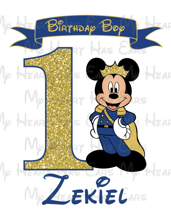Royal Prince Mickey Mouse 1st birthday Sister of the birthday boy image png digital file sublimation print decal t-shirt design