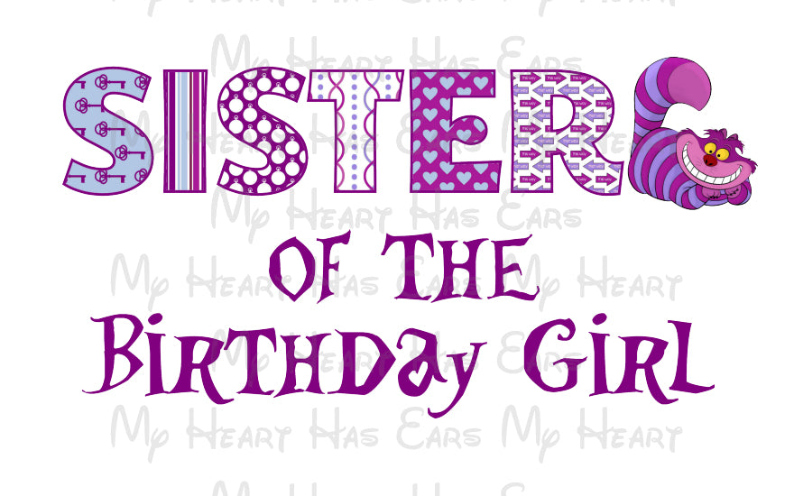 Alice in Wonderland Brother of the birthday girl image png digital file sublimation print t-shirt design