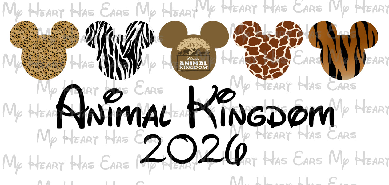 Animal Kingdom 2026 Disney Animal print Mickey Mouse ears heads image png digital file sublimation print t-shirt design
