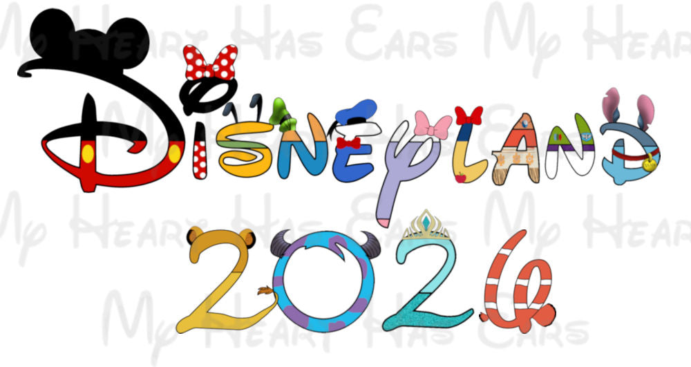 Disneyland 2026 Character Letters PNG | Digital Download
