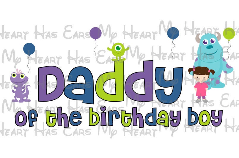 Monsters Inc birthday boy image png digital file sublimation print t-shirt design