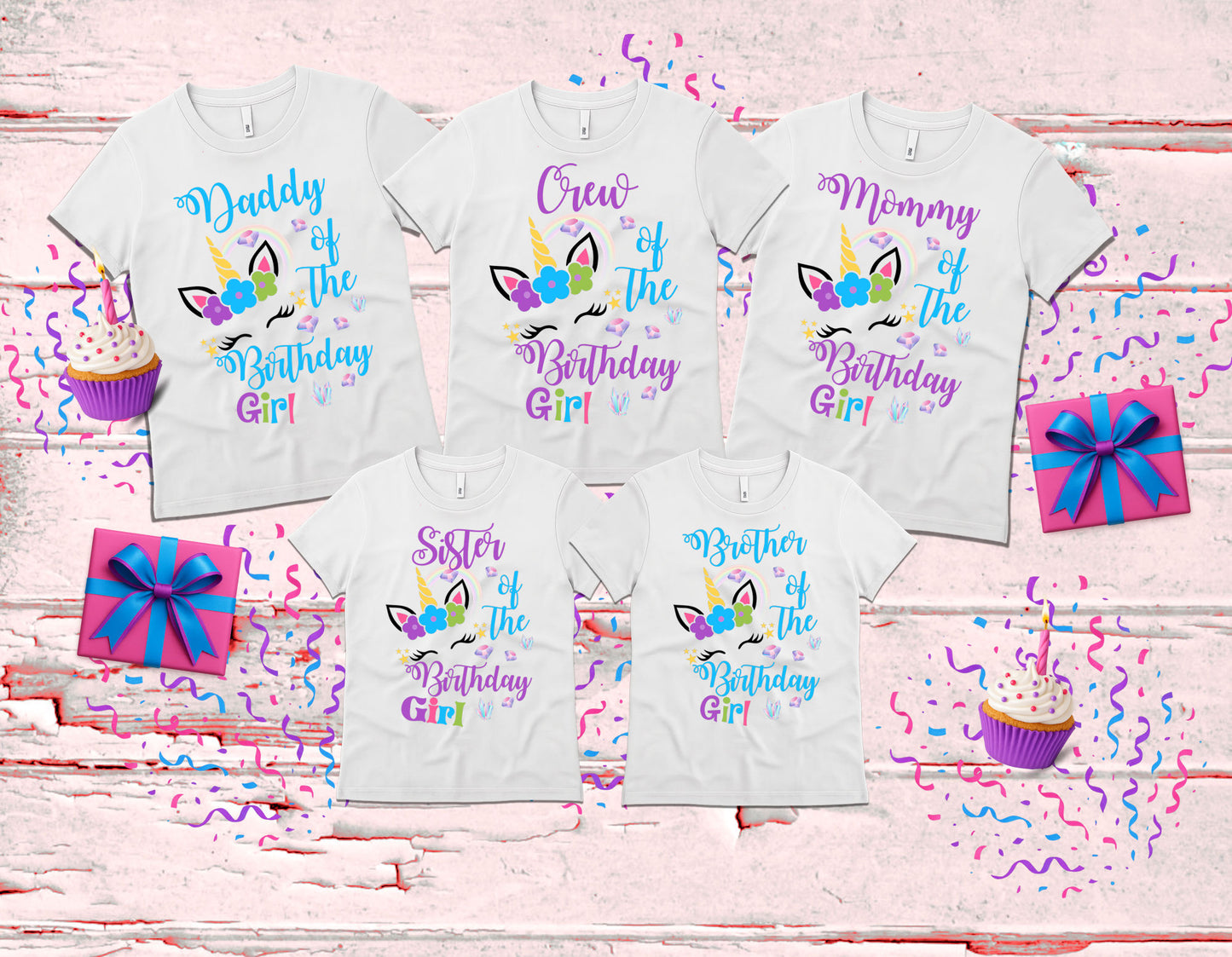 Crew of the Birthday Girl – Unicorn Theme PNG