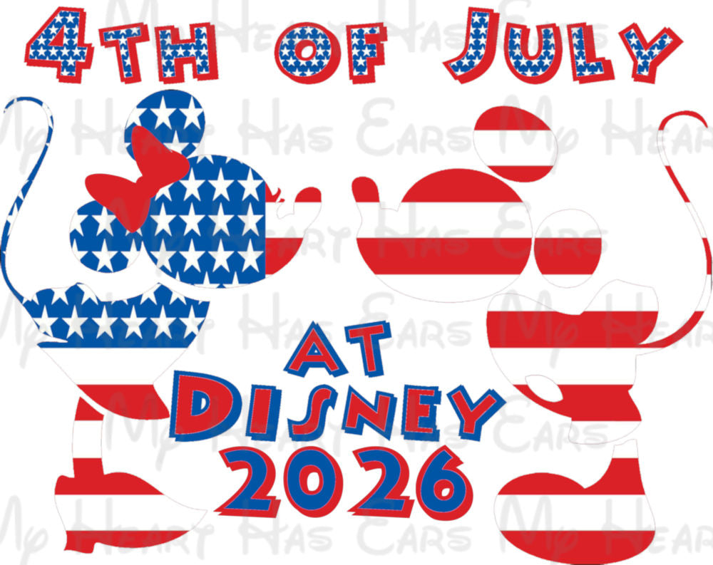 4th of July at Disney 2026 – Mickey & Minnie PNG | Digital Download
