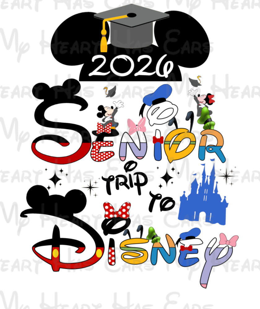 2026 Senior Trip to Disney | Graduation Mickey Ears PNG