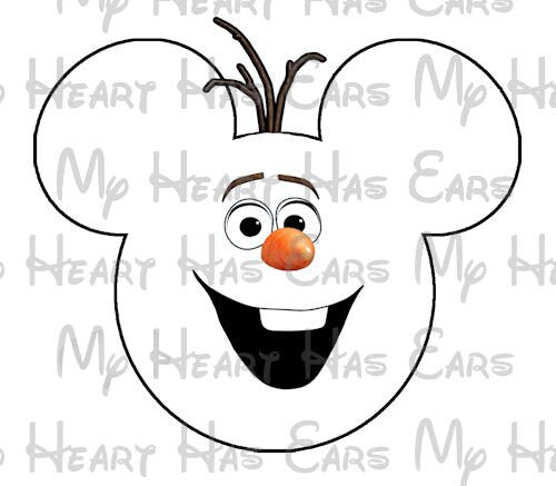 Olaf Snowman Frozen Mickey Mouse head ears image png digital file sublimation print t-shirt design