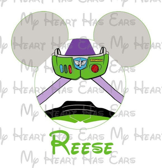 Buzz Lightyear Toy Story Mickey Mouse head ears image png digital file sublimation print t-shirt design