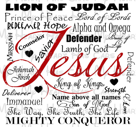 The names of Jesus image png digital file sublimation print t-shirt design