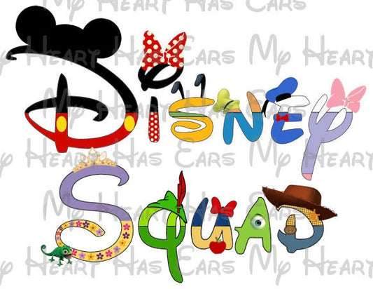 Disney Squad trip Family vacation Mickey and gang font image png digital file sublimation print Waterslide tshirt design