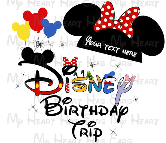 Disney birthday trip Minnie Mouse ears image png digital file sublimation print t-shirt design