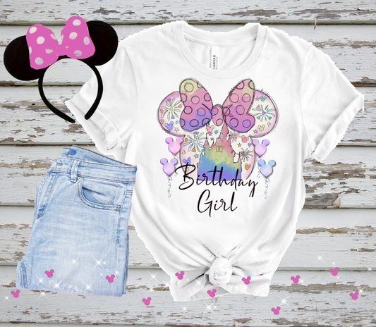 Disney World Minnie Mouse head ears castle birthday girl vacation image png digital file sublimation print t-shirt design