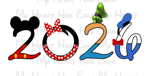 2026 Disney Mickey Mouse and gang character font PNG Digital Download