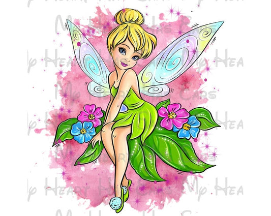 Tinkerbell Tink fairy watercolor pixie dust image png digital file sublimation print t-shirt design