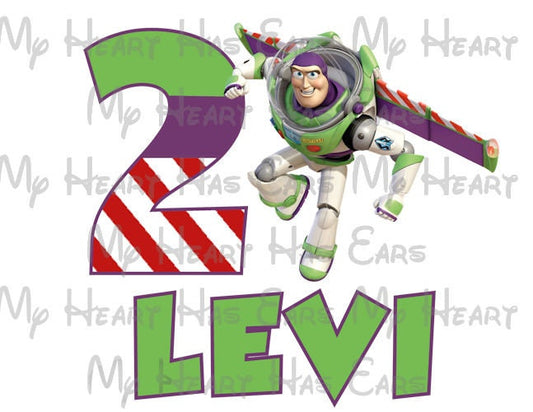Buzz Lightyear Toy Story Birthday ANY NAME NUMBER image png digital file sublimation print Waterslide t-shirt design