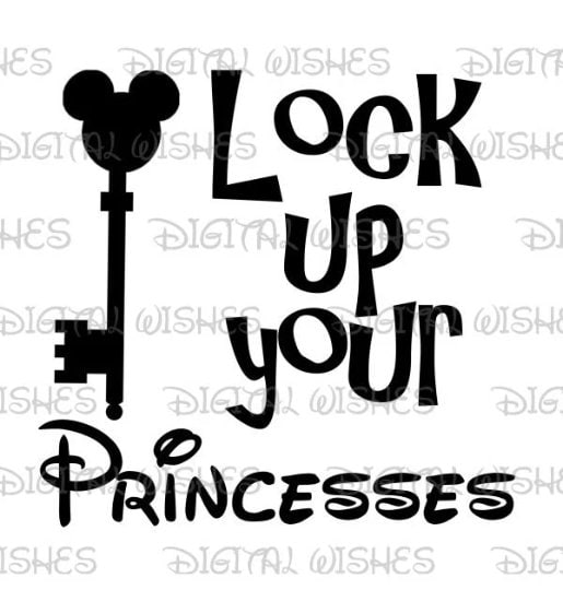 Disney trip Lock up your princesses image png digital file sublimation print t-shirt design