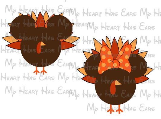Turkey Mickey and Minnie Mouse ears heads Family vacation images png digital file sublimation print decal t-shirt design