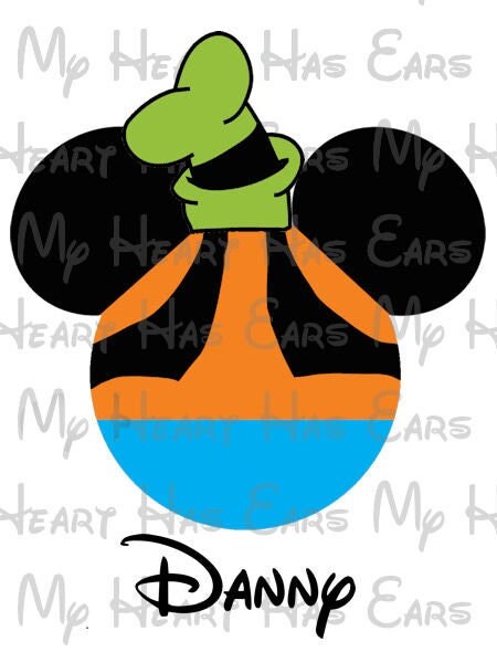 Goofy Mickey Mouse head ears image png digital file sublimation print t-shirt design