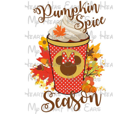 Pumpkin Spice Season Minnie Mouse Autumn Fall image png digital file sublimation print t-shirt design