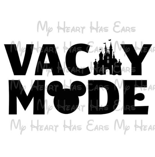 Vacay Mode Mickey Mouse head Cinderella castle silhouette image png digital file sublimation print decal t-shirt design