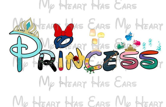 Princess character font vacation image png digital file sublimation print  t-shirt design