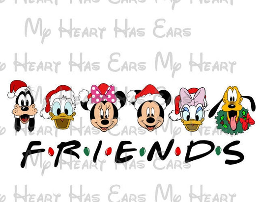 Friends Mickey Mouse and gang Christmas Disney trip Family vacation image png digital file sublimation print t-shirt design