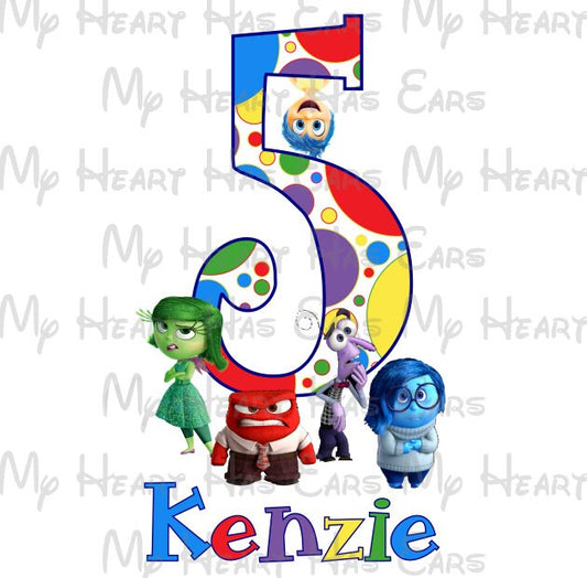 Inside Out birthday image personalized ANY NAME NUMBER png digital file sublimation print decal t-shirt design
