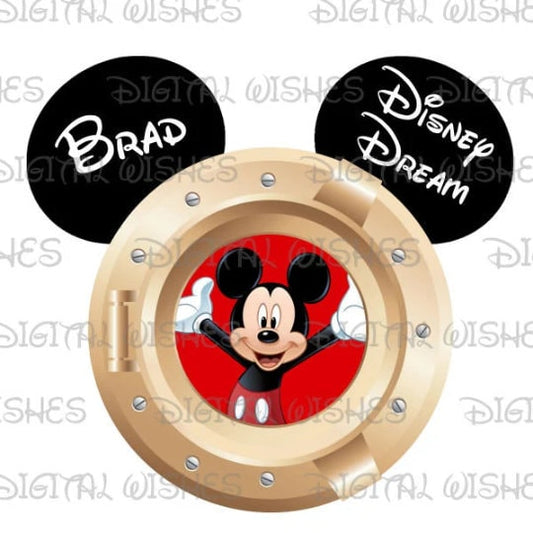 Mickey Mouse head ears Disney cruise lines porthole png digital file sublimation print t-shirt design