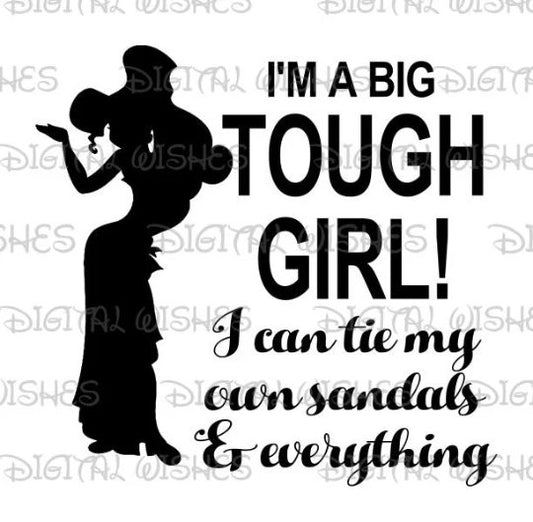Meg Megara from Hercules silhouette I'm a big tough girl image png digital file sublimation print t-shirt design