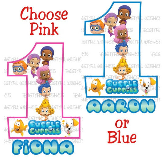 Bubble Guppies birthday image personalized ANY NAME NUMBER png clipartdigital file sublimation print t-shirt design