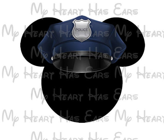 Police officer Mickey Mouse ears head image png digital file sublimation print t-shirt design