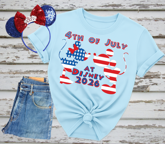 4th of July at Disney 2026 – Mickey & Minnie PNG | Digital Download
