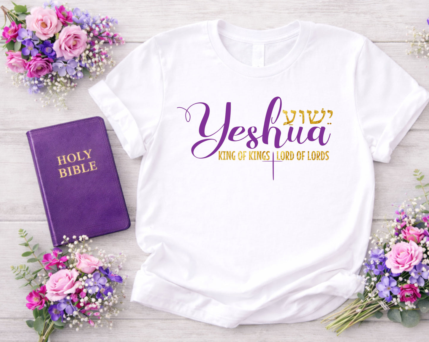 Yeshua Hebrew text King of Kings Christian PNG Design