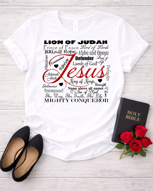 Names of Jesus PNG – Christian Word Art for Sublimation, Shirts, Wall Art Digital Download