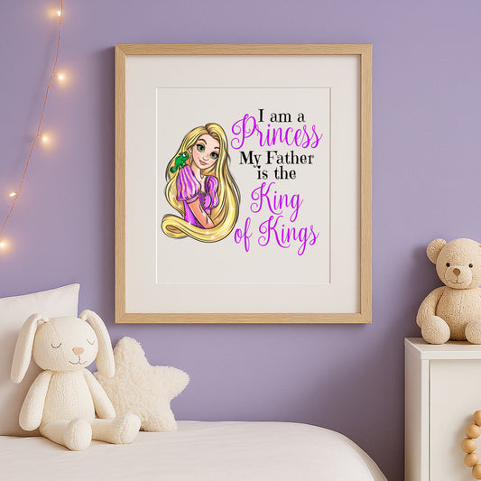 Rapunzel I am a princess my Father is the King of Kings PNG Digital Download