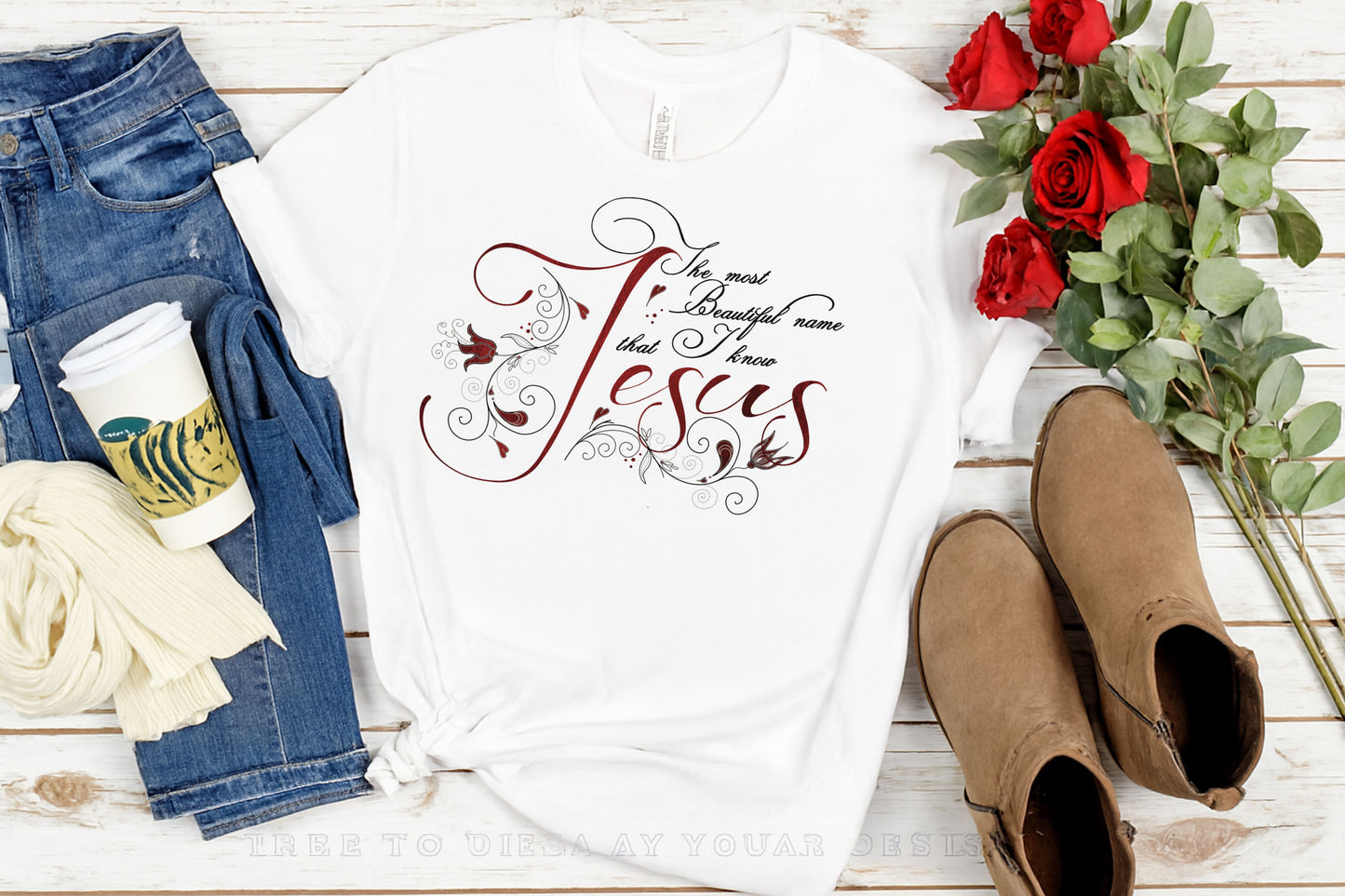 Jesus the most beautiful name that I know image png digital file sublimation print t-shirt design