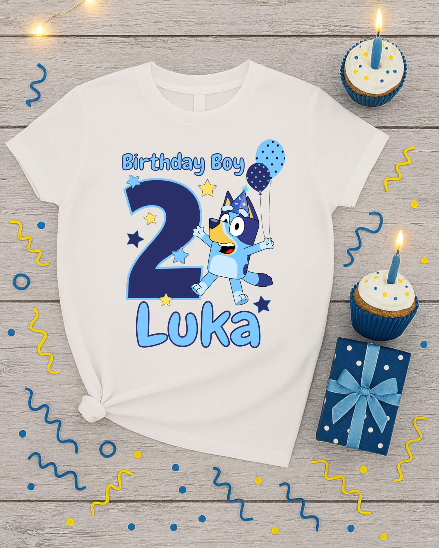 Bluey Birthday Family Bundle – Custom Birthday Boy + Matching Family PNG Set