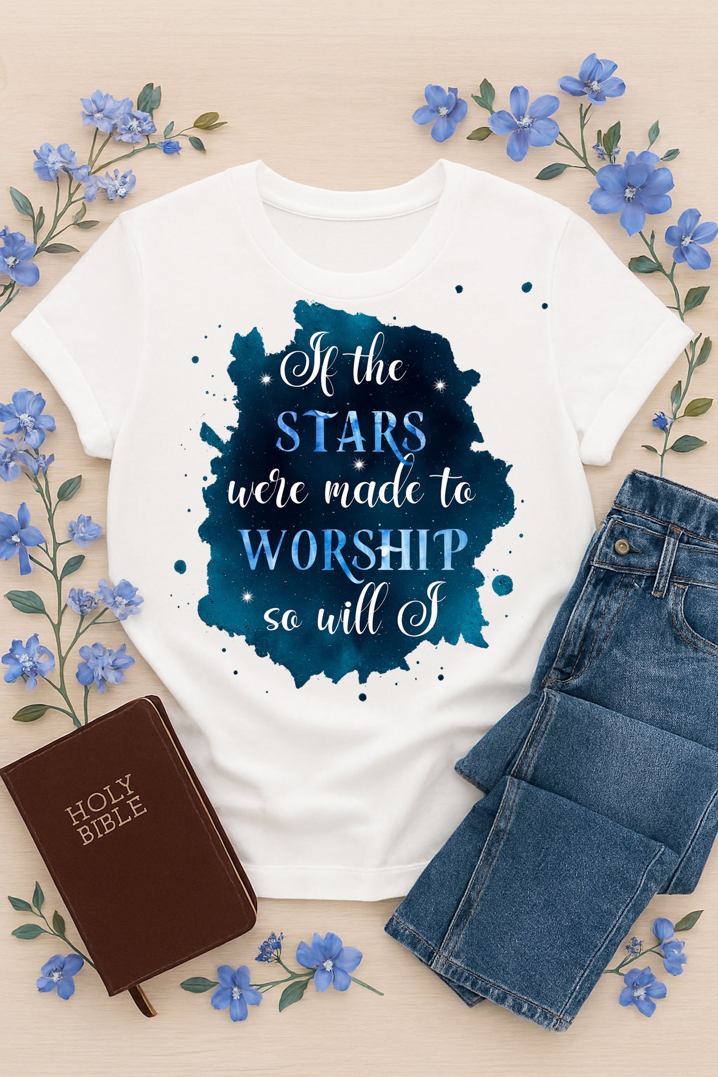 If the Stars Were Made to Worship” – Christian Celestial PNG Digital Download