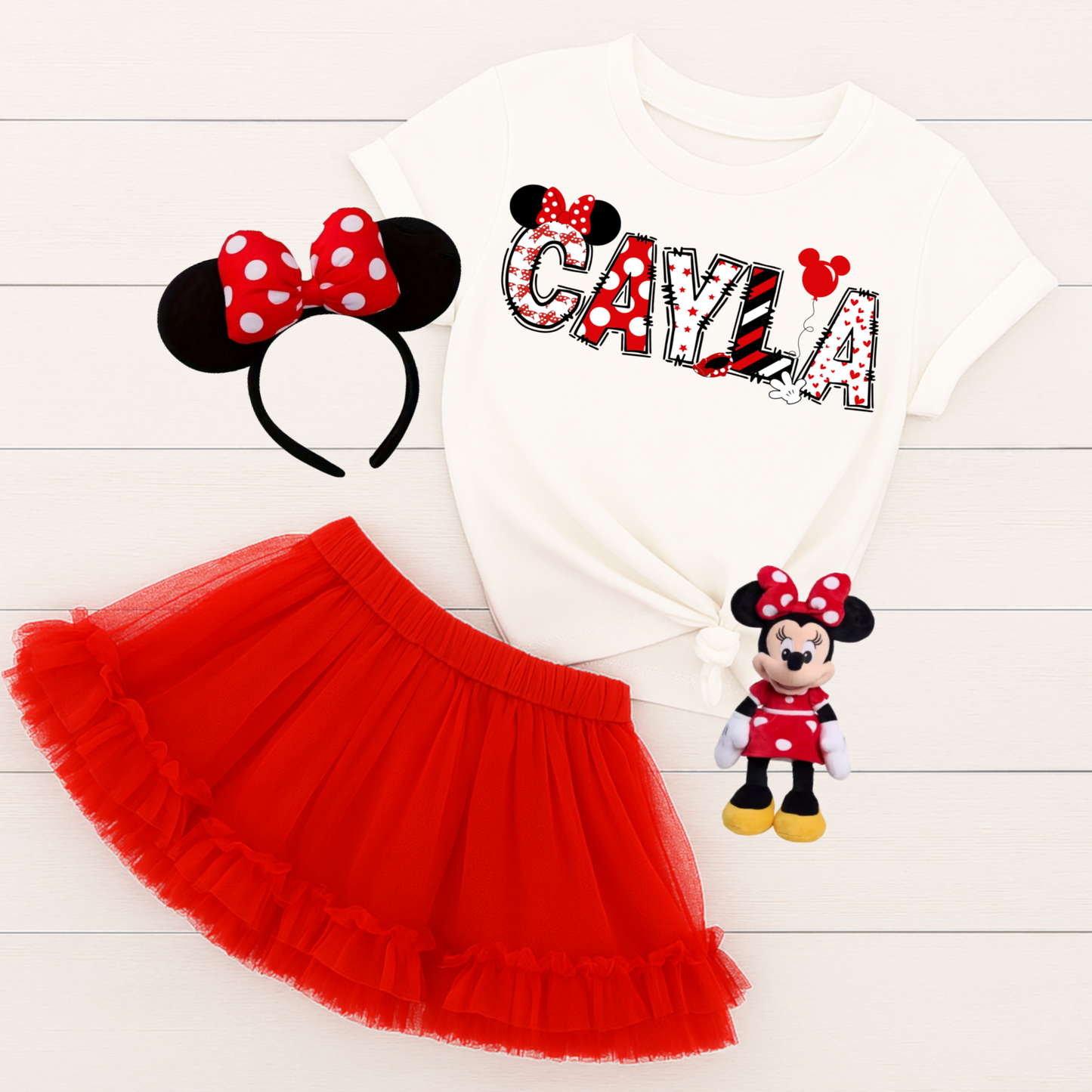 Custom Minnie Mouse Name RED PNG • Personalized Name Design • Disney Letters Digital Download