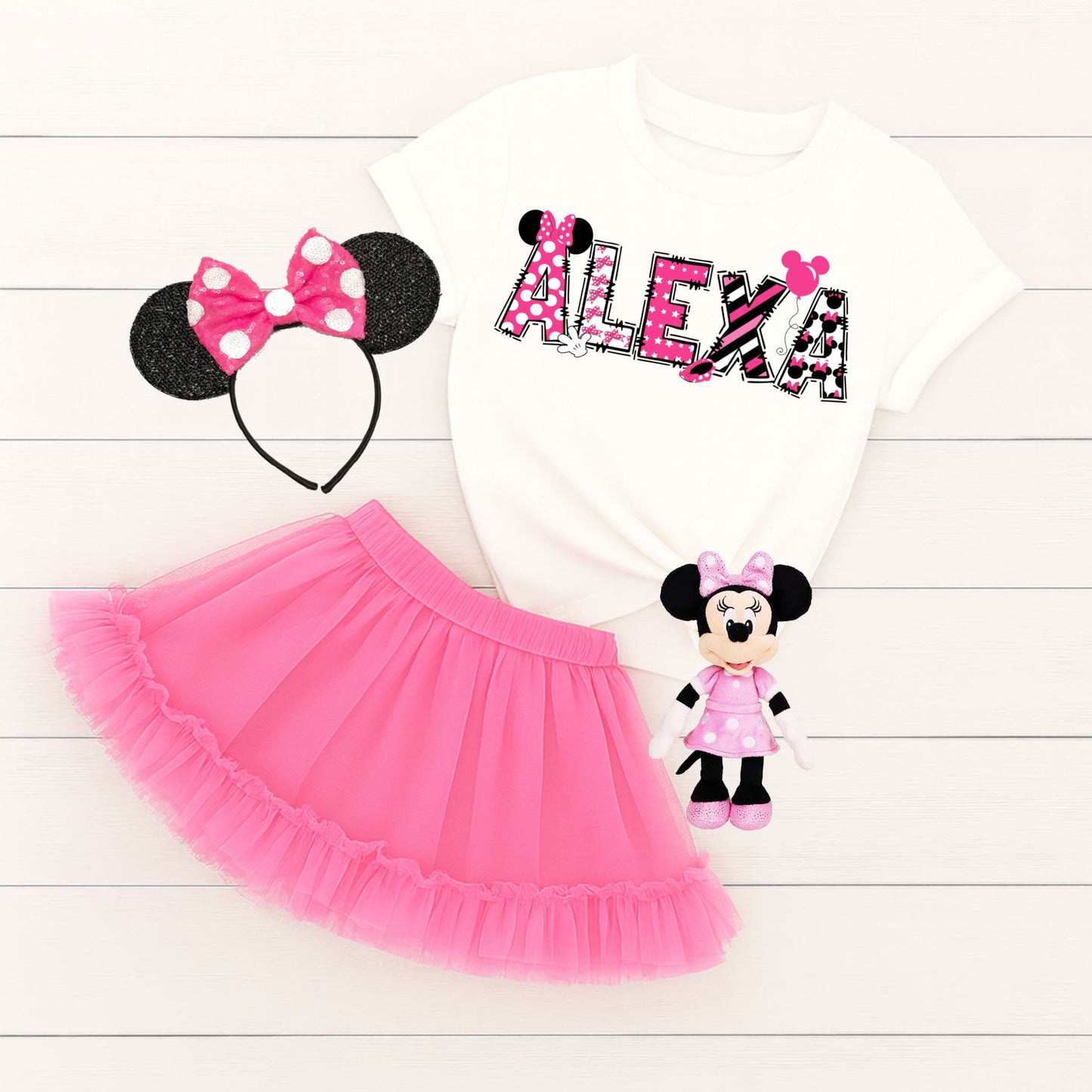Custom Minnie Mouse Name PINK PNG • Personalized Name Design • Disney Letters Digital Download