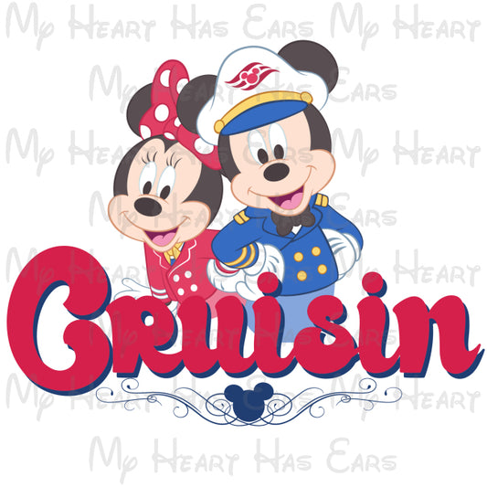Mickey and Minnie Mouse cruisin Disney cruise lines image png digital file sublimation print t-shirt design